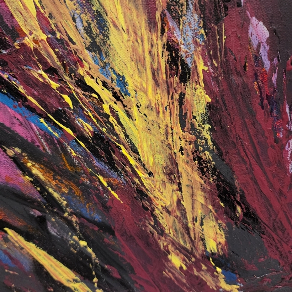 HANDCRAFTED Painting HANDPAINTED Abstract Artwork Stretch Canvas Wall Art Decor - Picture 9 of 17